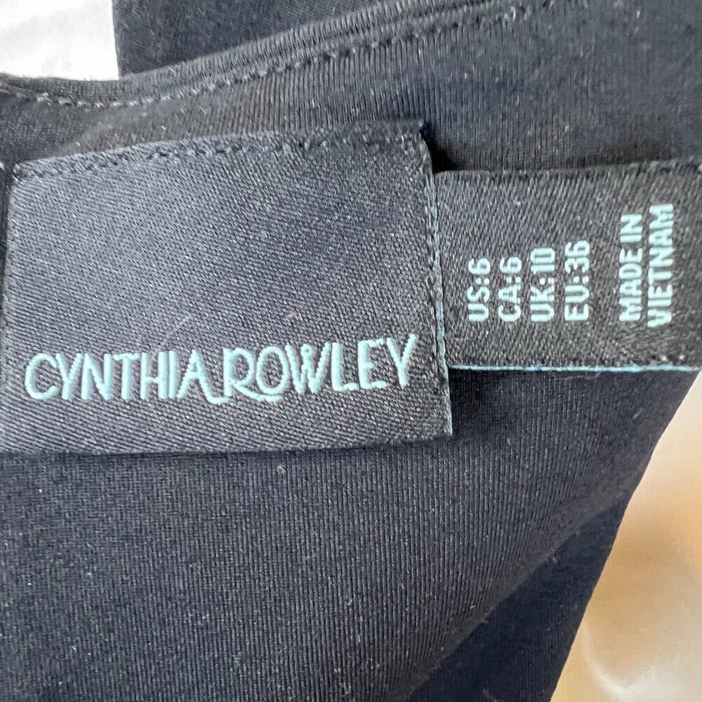 Cynthia Rowley Black Classic A-Line Sleeveless V-Neck Dress Womens Size 6 - Picture 10 of 12